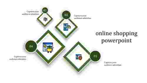 online shopping powerpoint-online shopping powerpoint-greencolor